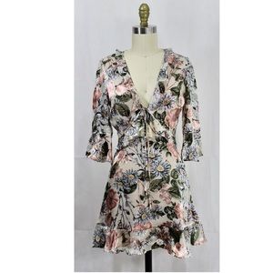 SOLD For love and Lemons silk floral tie dress